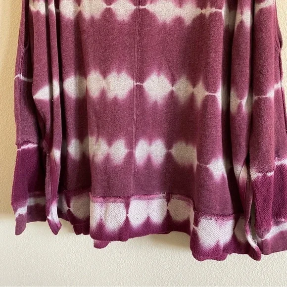 Free People Dandyline Boxy Cold Shoulder Tie Dye Sweatshirt Purple Sz Small - Picture 4 of 13